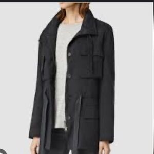 All Saints Aiya Utility Jacket Size Small in Black GUC